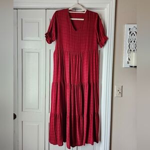 Elegant Burgundy Red Maxi Pullover Dress